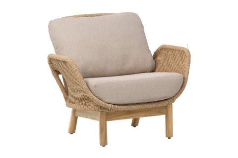 Brafab Lily Sessel, Twist Straw-Plush Wheat, inkl. Kissen