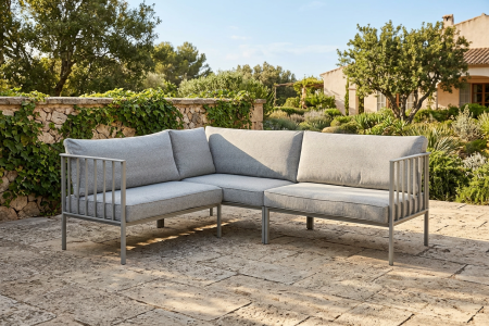 Brafab Upper Ecksofa-Set 235x193x78cm, Light Grey-Digi Grey, inkl. Kissen
