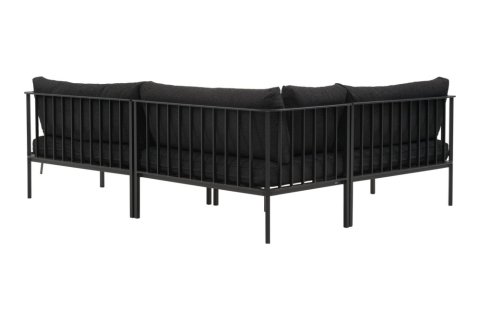 Brafab Upper Ecksofa-Set 235x193x87cm, Schwarz-Teddy Black, inkl. Kissen