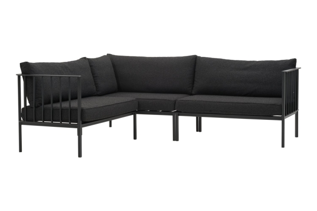 Brafab Upper Ecksofa-Set 235x193x87cm, Schwarz-Teddy Black, inkl. Kissen