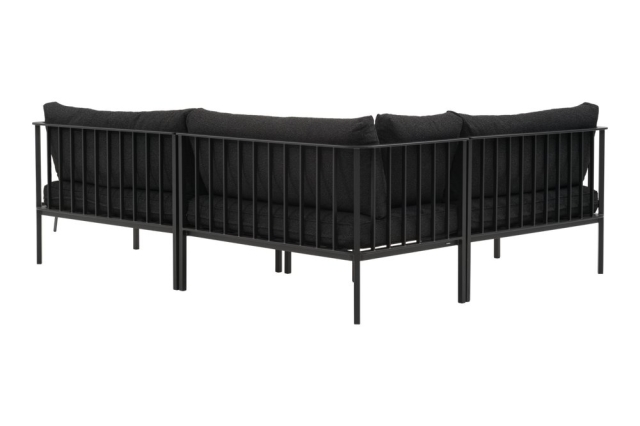 Brafab Upper Ecksofa-Set 235x193x87cm, Schwarz-Teddy Black, inkl. Kissen