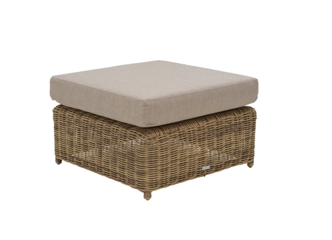 Brafab Glendon Ottomane 72x72x42cm, Polyrattan Rustic-Beige