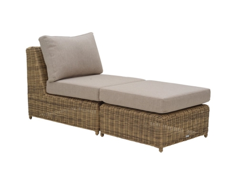 Brafab Glendon Ottomane 72x72x42cm, Polyrattan Rustic-Beige