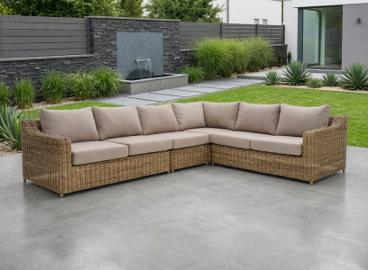 Brafab Glendon Eck-Lounge 323x253cm, Rustic-Beige, inkl. Auflagen