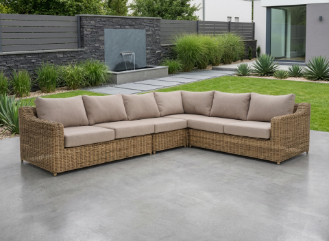 Brafab Glendon Eck-Lounge 323x253cm, Rustic-Beige, inkl. Auflagen