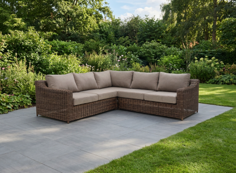 Brafab Glendon Eck-Lounge Dark Brown-Soft Moose 253x253cm inkl. Polster