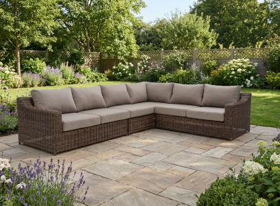 Brafab Glendon Eck-Lounge 323x253cm, Dark Brown, Soft Moose, inkl. Auflagen