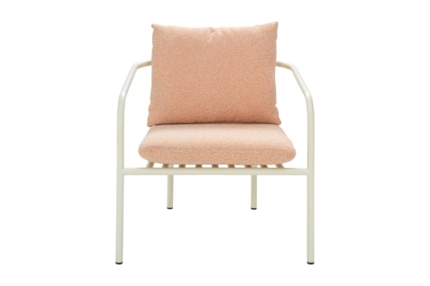 Brafab Bendt Sessel, Pearl White-Teddy Orange, inkl. Kissen