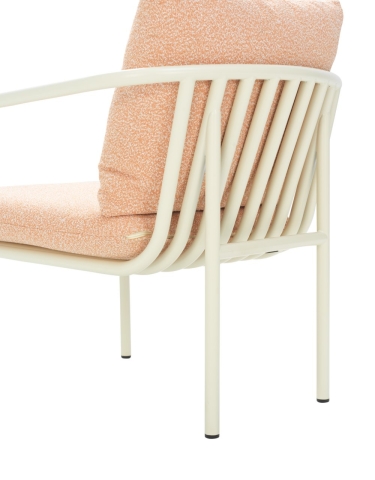 Brafab Bendt Sessel, Pearl White-Teddy Orange, inkl. Kissen