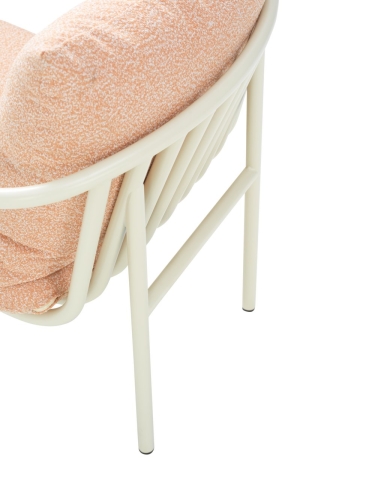 Brafab Bendt Sessel, Pearl White-Teddy Orange, inkl. Kissen