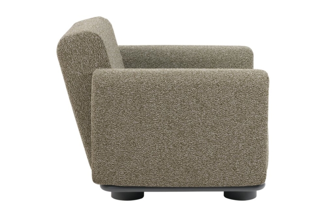 Brafab Bolster Sessel, Anthrazit-Teddy Verde, inkl. Kissen