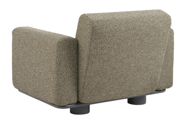 Brafab Bolster Sessel, Anthrazit-Teddy Verde, inkl. Kissen