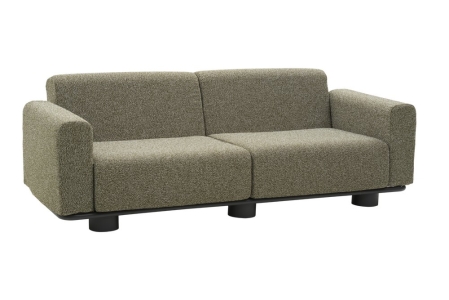 Brafab Bolster 2,5-Sitzer Sofa 209x94x78cm, Anthrazit-Teddy Verde, inkl. Kissen