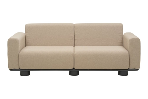 Brafab Bolster 2,5-Sitzer-Sofa Anthrazit-Teddy Beige