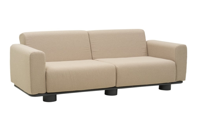 Brafab Bolster 2,5-Sitzer-Sofa Anthrazit-Teddy Beige