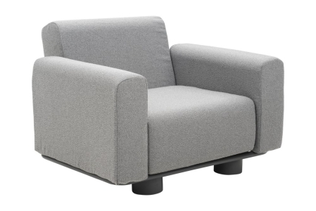 Brafab Bolster Sessel, Anthrazit-Teddy Grey, inkl. Kissen