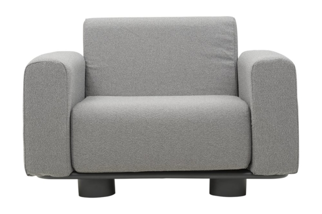 Brafab Bolster Sessel, Anthrazit-Teddy Grey, inkl. Kissen