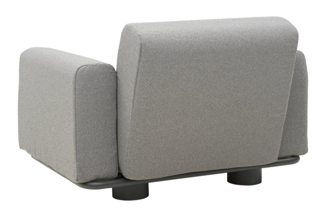 Brafab Bolster Sessel, Anthrazit-Teddy Grey, inkl. Kissen