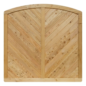 Massivzaun Privora L&auml;rche natur Rundbogen 180x180-160cm geschlossen