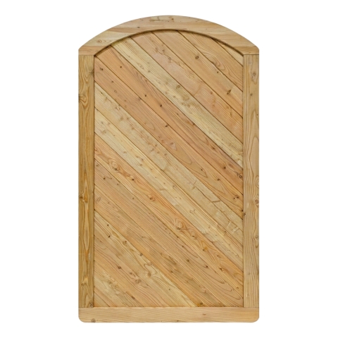 Massivzaun Privora L&auml;rche natur Rundbogen 100x180-160cm geschlossen