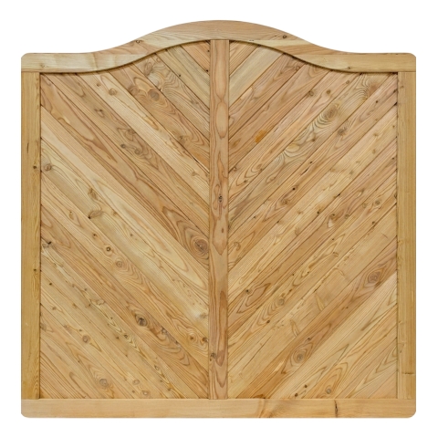 Massivzaun Privora L&auml;rche natur Schweifbogen 180x180-165cm geschlossen