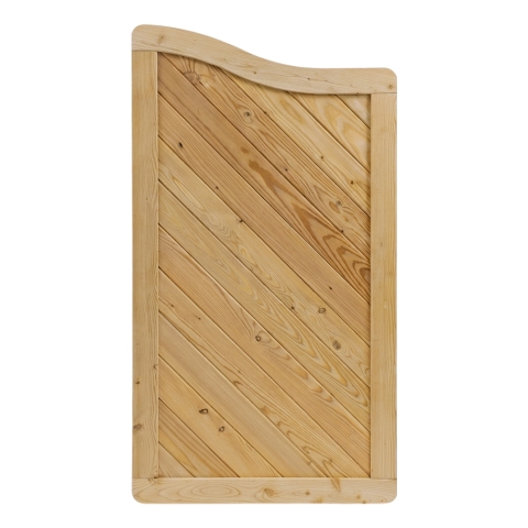 Massivzaun Privora L&auml;rche natur Schweifbogen 90x165-150cm geschlossen