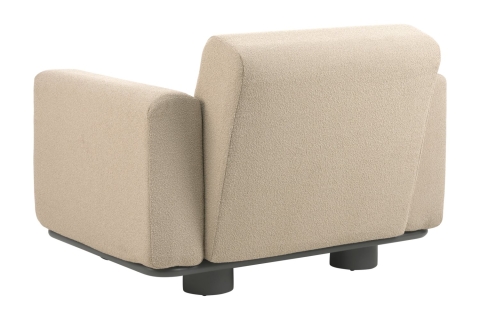 Brafab Bolster Sessel, Anthrazit-Teddy Beige, inkl. Kissen