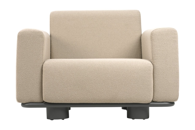 Brafab Bolster Sessel, Anthrazit-Teddy Beige, inkl. Kissen