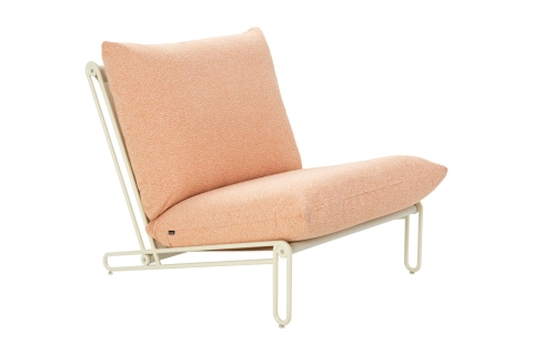 Brafab Blixt Loungesessel, Pearl White-Teddy Orange