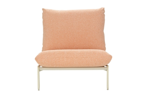 Brafab Blixt Loungesessel, Pearl White-Teddy Orange