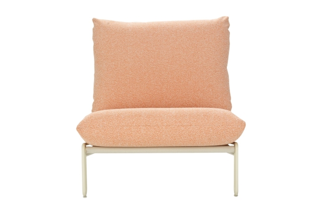 Brafab Blixt Loungesessel, Pearl White-Teddy Orange
