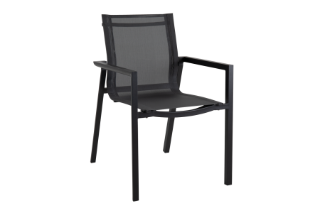 Brafab Delia Diningsessel, Aluminium Schwarz, stapelbar