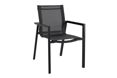 Brafab Delia Diningsessel, Aluminium Schwarz, stapelbar