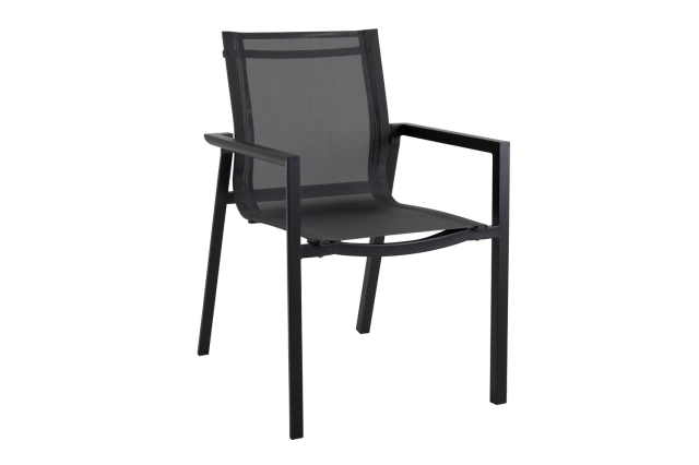 Brafab Delia Diningsessel, Aluminium Schwarz, stapelbar