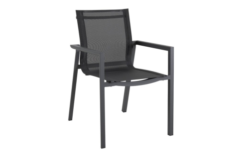 Brafab Delia Armlehnstuhl, Aluminium Antrazit-Schwarz, stapelbar