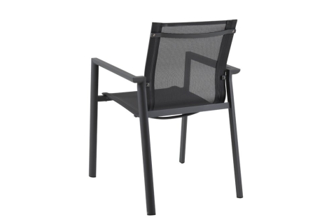 Brafab Delia Armlehnstuhl, Aluminium Antrazit-Schwarz, stapelbar