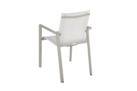 Brafab Delia Armlehnstuhl, Aluminium Khaki-Off-White, stapelbar