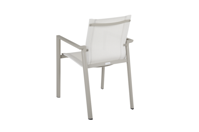 Brafab Delia Armlehnstuhl, Aluminium Khaki-Off-White, stapelbar