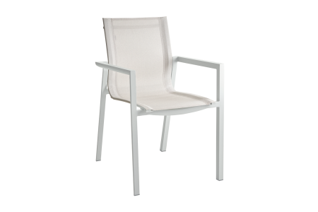 Brafab Delia Diningsessel, Aluminium Light Grey-Off-White, stapelbar