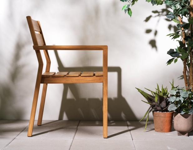 Brafab Delia Diningsessel, Teakholz Natur, stapelbar