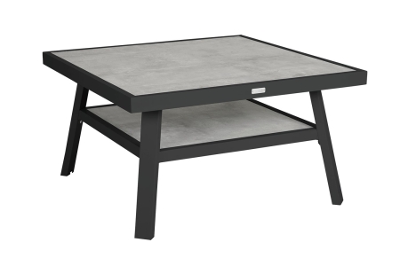 Brafab Samvaro Low Loungetisch 90x90 H50 cm, Antrazit-Antrazit