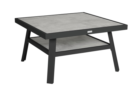 Brafab Samvaro Low Loungetisch 90x90 H50 cm, Antrazit-Antrazit
