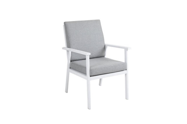 Brafab Samvaro Diningsessel, Aluminium Wei&szlig;-Pearl Grey