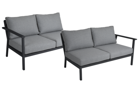 Brafab Samvaro Low Sofa-Abschlusselement-Set, Antrazit-Pearl grey 143x91x86cm