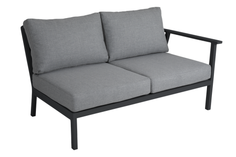 Brafab Samvaro Low Sofa-Abschlusselement-Set, Antrazit-Pearl grey 143x91x86cm