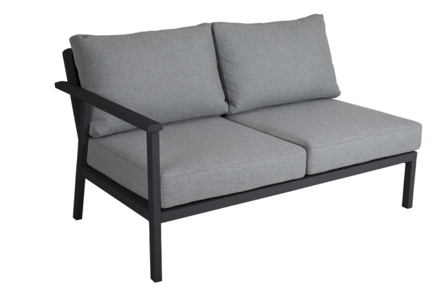 Brafab Samvaro Low Sofa-Abschlusselement-Set, Antrazit-Pearl grey 143x91x86cm