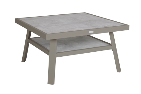 Brafab Samvaro Loungetisch 90x90x50cm Aluminium Khaki-Sand