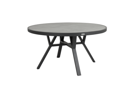 Brafab Samvaro Esstisch rund 140cm, H73cm, Aluminium-Glas Antrazit