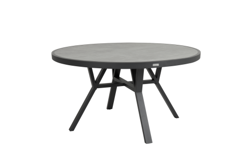 Brafab Samvaro Esstisch rund 140cm, H73cm, Aluminium-Glas Antrazit