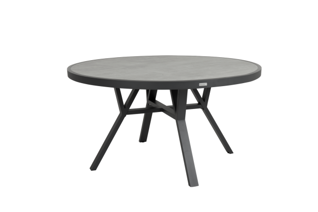 Brafab Samvaro Esstisch rund 140cm, H73cm, Aluminium-Glas Antrazit